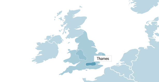 Map of the river Thames
