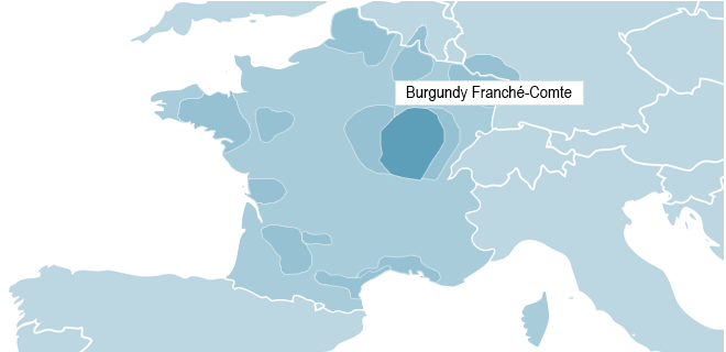 Map of Burgundy - Franche-Comt&eacute;