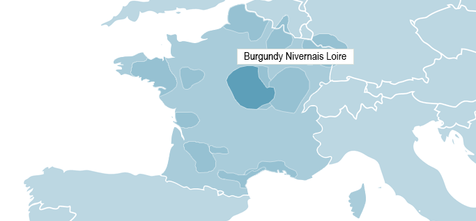 Map of Burgundy - Nivernais Loire 