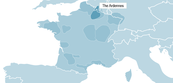 Map of the Ardennes